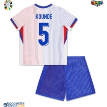 Otroški Nogometni dresi Francija Jules Kounde #5 Gostujoči EP 2024 Kratek Rokav (+ Kratke hlače)